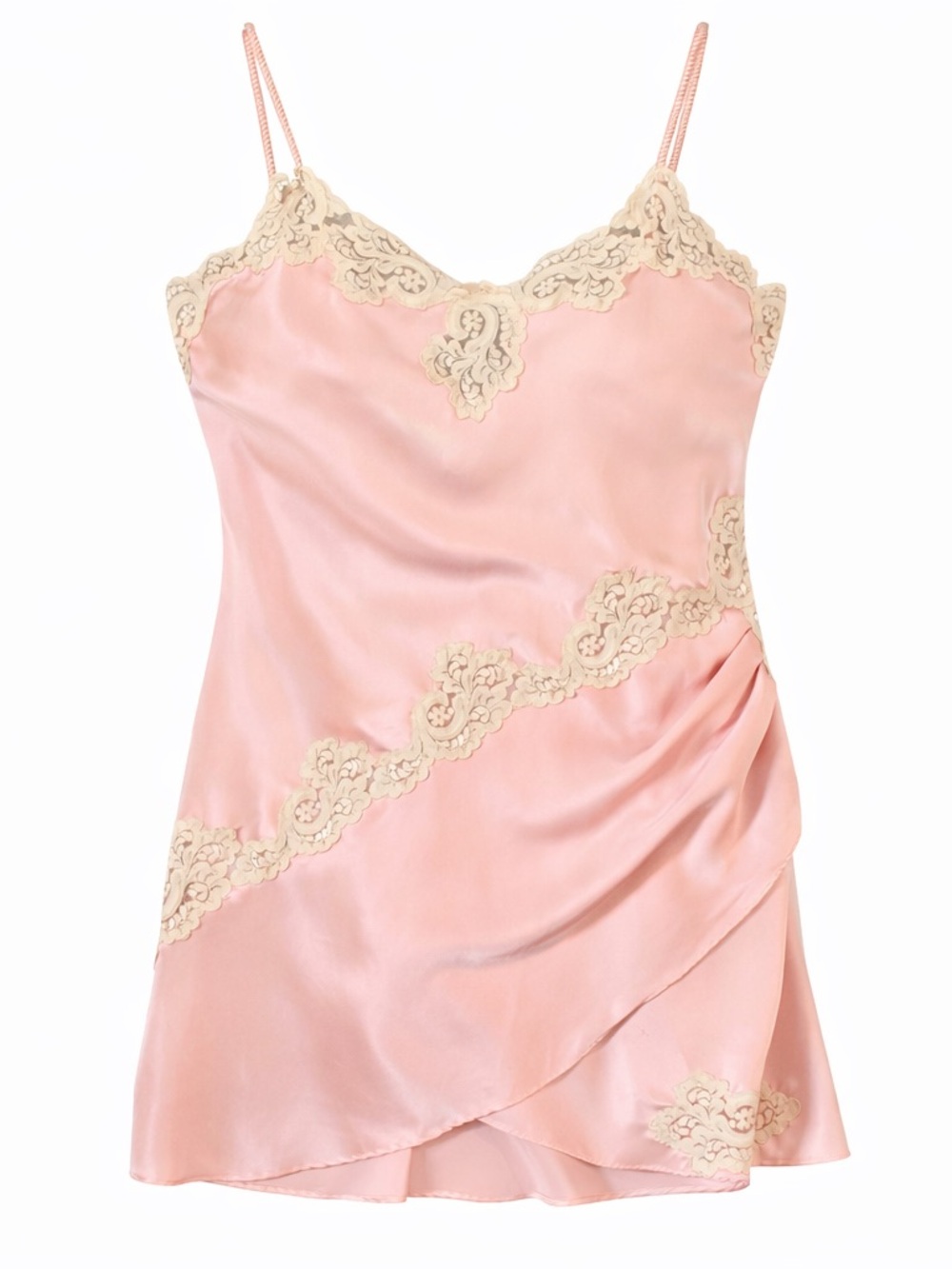 Vintage Victoria’s Secret Pink Satin Lace Camisole Gold Tag Y2K Slip Top Medium